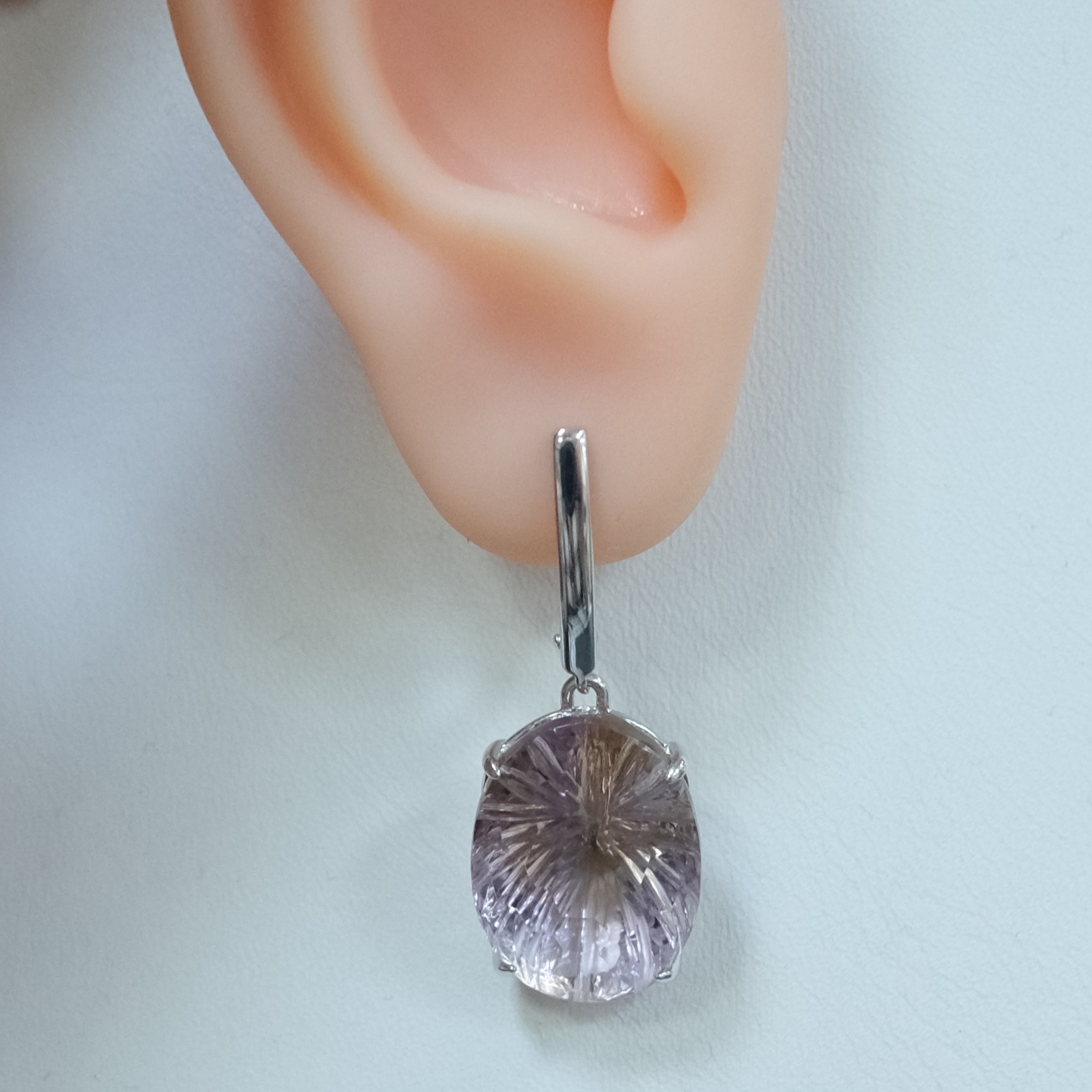 Серебряные серьги с аметринами